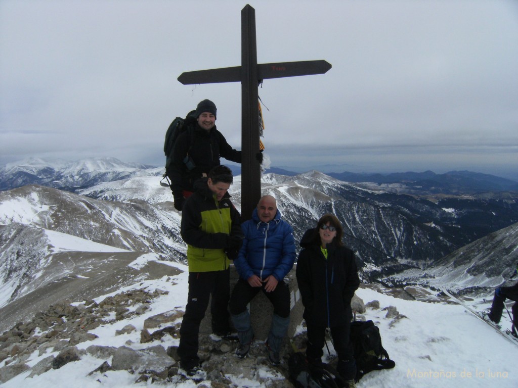 Joaquín, Francesc, Josep y Olga en la cima del Bastiments, 2.883 mts.